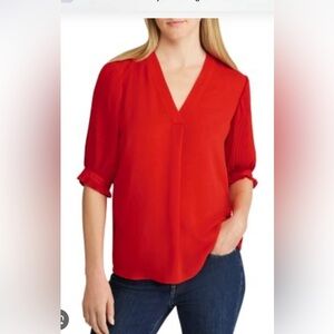 NWT Lauren Ralph Lauren Vibrant Red Blouse size: M